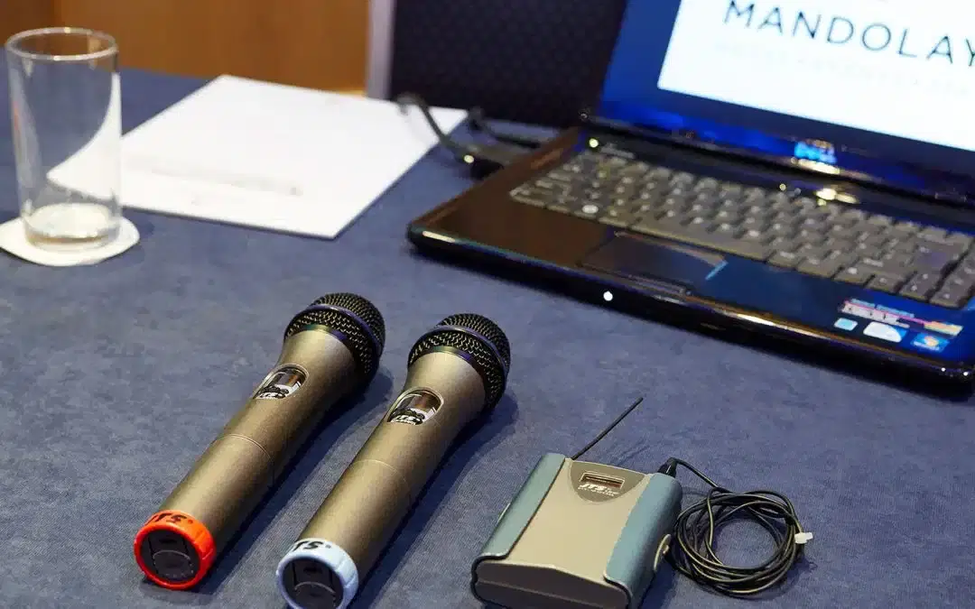 microphones-and-a-laptop-in-a-Large-Business-Event-Space-at-the-mandolay-hotel